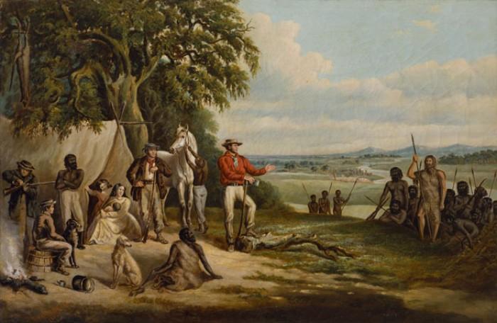 Frederick William Woodhouse The first settlers discover Buckley oil painting image